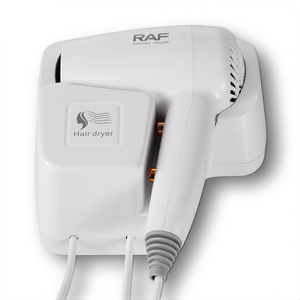 Sèche-cheveux mural RAF 1300W, corps en ABS avec modes de température interchangeables et protection contre la surchauffe, sèche-cheveux sans fil RAF mural - Product Image 1