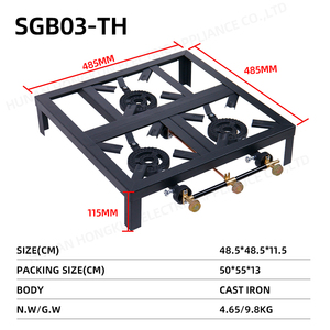 Cocina de Gas Portátil de 3 Quemadores, Estufa de Gas Portátil de Triple Quemador con Estructura Estable para Acampar al Aire Libre - Product Image 4