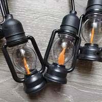 Guirlande lumineuse LED d'extérieur étanche IP65 en PVC, style lanterne vintage, pour patio, jardin, fête et camping
