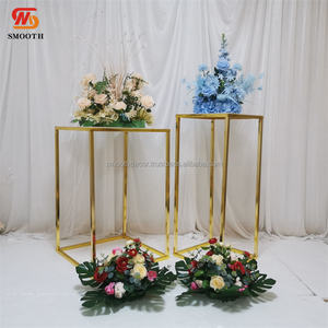 SMOOTH Factory Price Square 4PCs Flower Stand Gold Flower Rack Centro de mesa para decoración de boda - Product Image 6