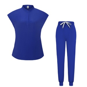 Women's Scrub Suit Set Moisture Wicking Knitted Split Top And Pants For Spa Hospital Work Uniforms S XXL - Product Image 4