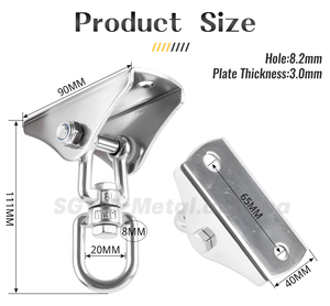 Crochet <span class=keywords><strong>de</strong></span> suspension robuste en acier inoxydable 304, pivotant à 360 degrés, <span class=keywords><strong>pour</strong></span> hamacs et balançoires d'extérieur - Product Image 3
