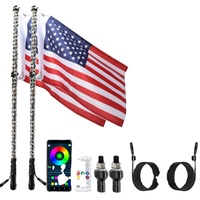 Luz LED tipo látigo para vehículos todoterreno, ajuste universal, luz impermeable para mástil de bandera con control remoto inalámbrico, múltiples modos