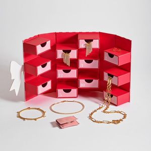Boîte cadeau <span class=keywords><strong>calendrier</strong></span> de l'<span class=keywords><strong>avent</strong></span> pour bijoux fantaisie, boîte en papier rigide personnalisée avec gaufrage, matériau recyclable pour le compte à rebours des fêtes de Noël - Product Image 1