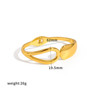 18K 镀金不锈钢防水手镯可叠戴多层手镯适合女士派对首饰 - Product Image 2