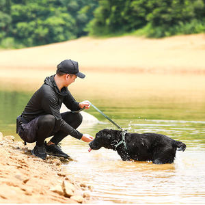 丈夫で丈夫な調節可能な柔らかい竹繊維麻綿なめらかな犬の鎖とハーネス - Product Image 6
