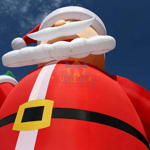 Gonflables de Noël en plein air grand père noël souriant avec des boîtes présentes faire sauter le dégagement de décoration de cour avec des lumières led - Product Image 2