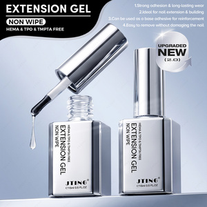 JTING Gel d'Extension Professionnel Sans Résidu 4-en-1 Transparent Effet Cristal pour Ongles, Gelx Colle, Base Coat, Sans HEMA/TPO, Vernis à Ongles OEM - Product Image 1