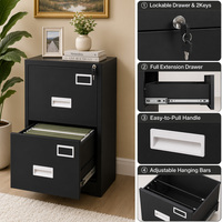 Gabinete móvil ajustable de oficina con 2 cajones personalizados, gabinete de almacenamiento de metal y acero.