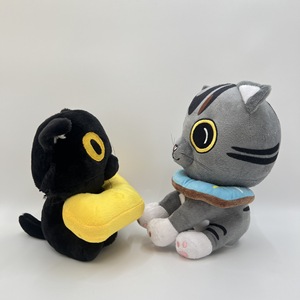 Jouets en peluche Donut Cat, chaton noir et gris, animaux en peluche doux pour enfants, décoration de chambre à coucher, cadeau - Product Image 3