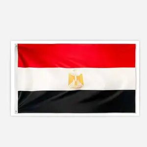 Bendera Mesir 100% Poliester 3X5 Kaki, Bendera Nasional Mesir Stok Murah