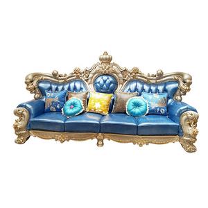 Eropa royal klasik <span class=keywords><strong>sofa</strong></span> furniture set Perancis mewah antik ukiran kayu solid kulit 7 <span class=keywords><strong>seater</strong></span> ruang tamu <span class=keywords><strong>sofa</strong></span> untuk rumah - Product Image 4