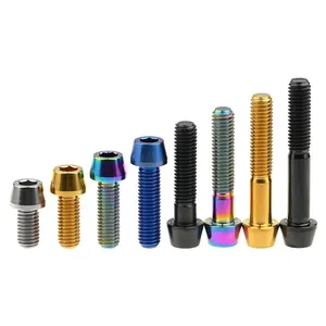 Pernos de cabeza cónica de titanio Baoji, tornillo de llave Allen M8 Ti para motocicleta MTB, accesorios para bicicleta de carretera, pernos