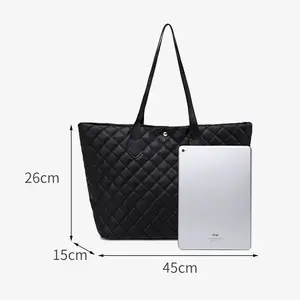 cheap personalized reasonable price tote handbag Large capacity argyle women hand bags shoulder bags for women logo