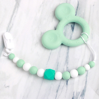 Jouet sensoriel en silicone de qualité alimentaire, sans BPA, écologique, pour nouveau-né, hochet à mâcher, breloques, anneaux, jouets en forme d'animaux, bracelet pour bébé