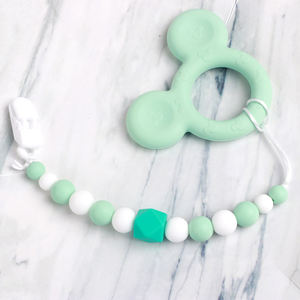 Jouet sensoriel en silicone de qualité alimentaire, sans BPA, écologique, pour nouveau-né, hochet à mâcher, breloques, anneaux, jouets en forme d'animaux, bracelet pour bébé - Product Image 2