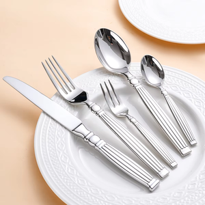 Luxury Silver Cutlery <b>Set</b> Stainless Steel Knife Fork Spoon Silverware Wedding <b>Flatware</b> <b>Set</b> - Product Image 3