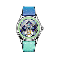 Montres mécaniques pour hommes, nouveau design OEM/ODM, motif géométrique symétrique, opale, tourbillon volant, lumineuses et étanches