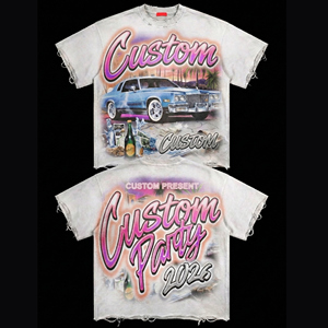 T-shirt Personalizzata da Uomo in Cotone 240gsm, Oversize, Stile Streetwear, Unisex, Crop Top con Grafica, Effetto Vintage e Lavaggio Consumato - Product Image 1