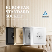 Prise Murale Électrique Maison Standard UE Allemande Blanche avec Terre 16A, Panneau PC, Type Schuko