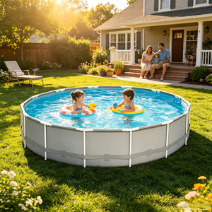 Piscine hors sol ronde en acier avec structure prismatique facile à monter, 10 pieds x 30 pouces, piscine familiale professionnelle pour l'extérieur - Product Image 5