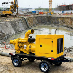 Pompe centrifuge auto-amorçante diesel haute pression de 3/4 pouce pour eaux usées - Remorque à 2/4 roues pour bâtiments commerciaux - Product Image 1