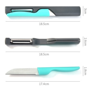 Nouveau design, éplucheur et couteau à éplucher multifonction en acier inoxydable avec manche en plastique - Product Image 6