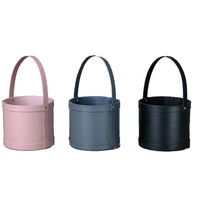 Boîte de fleurs cylindrique en cuir de luxe personnalisée, cadeaux pour la Saint-Valentin, emballage de fleurs, pot de fleurs