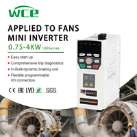 Variateur de fréquence vectoriel (VFD) Chine WCE 0,4-4KW 220V/380V monophasé/triphasé 0-400Hz pour compresseur et moteur, haute efficacité IP20