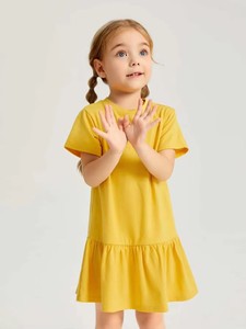 Robe d'été pour enfants, style court, design vif, joyeux, mignon, élégant, en coton, avec imprimé, pour sortir - Product Image 3
