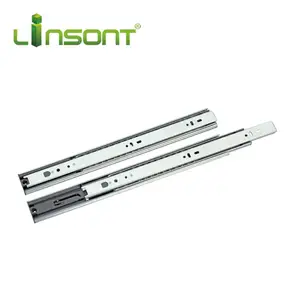 Linsont 45mm 3 Fold Ball Bearing Telescopic Push To Open Drawer Slides Suppliers Hot Sale