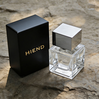 Flacon de parfum en verre carré de 1/1,3/3,3 OZ avec bouchon en métal, flacon de parfum vide pour Cologne, Eau de Parfum, emballage OEM ODM