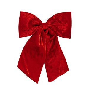 Lazo Navideño Grande de Terciopelo Rojo Triturado al por Mayor, Adorno Extragrande <span class=keywords><strong>para</strong></span> la Punta del Árbol, Decoración <span class=keywords><strong>para</strong></span> Fiestas <span class=keywords><strong>Navideñas</strong></span> - Product Image 6