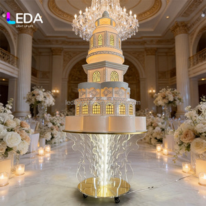 LEDA Château lumineux 3D en acrylique blanc de 1,5 m pour fête prénatale, anniversaire, mariage, grand modèle moderne - Product Image 5
