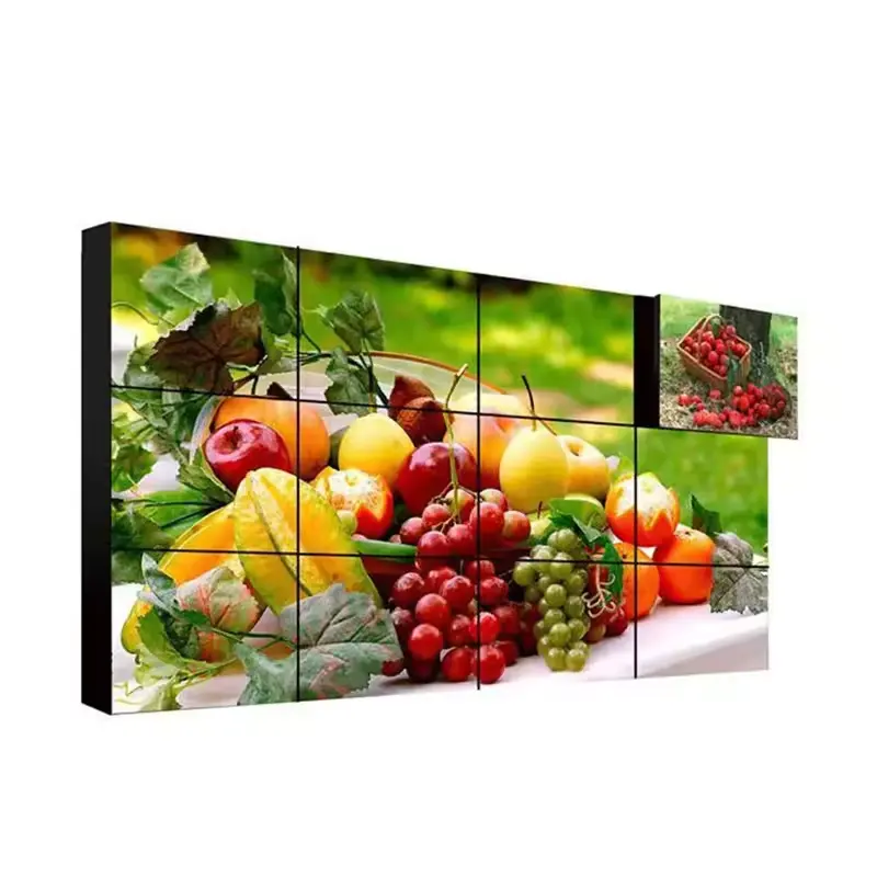 Grand full hd 55 46 65 pouces ultra étroit lunette épissage écran lcd 3x4 4x4 mur vidéo grand panneau lcd publicité