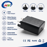 Adaptateur secteur USB-C HNT 45W PD3.0 avec protection OTP/OVP et câble de charge rapide 100W pour utilisation avec les appareils mobiles S25 S24 S23 Pro Max