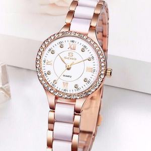 Nuevo Reloj de Mujer de Marca Personalizada con Esfera de Cristal y Cerámica, Movimiento de Cuarzo con Diamantes, Resistente al Agua, Gran Venta - Product Image 5