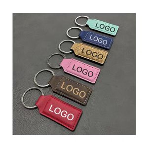 ZP-Luxury Fashion Genuine Leather Keychain Classic Handmade Key Ring Personalized Engraving Car Accessories for Men Business