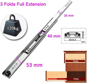 SNEIDA 600mm <span class=keywords><strong>Heavy</strong></span> <span class=keywords><strong>Duty</strong></span> Cajón Diapositivas Extensión completa Rodamiento de bolas Cajón de bloqueo industrial Rieles deslizantes Caja de herramientas Runner - Product Image 2