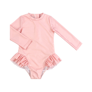 Maillots de bain floraux à volants pour bébés, nourrissons et tout-petits, maillots de bain à fermeture éclair pour filles, maillots de bain à manches longues pour petites filles - Product Image 2