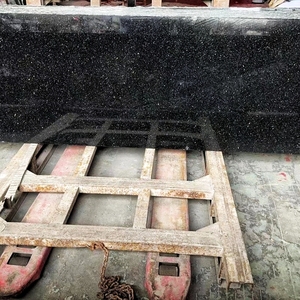 High Quality Stone Black Galaxy <strong>Granite</strong> <strong>Slabs</strong> for Construction Bathroom Step Tiles Black Kitchen Countertop - Product Image 5