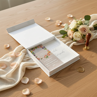 Boîte magnétique blanche à rabat, emballage carré pour cartes d'invitation, 10 pièces