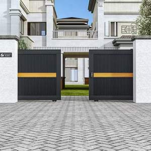 Puerta Corredera <span class=keywords><strong>de</strong></span> Patio Moderna, <span class=keywords><strong>de</strong></span> Diseño Exquisito, <span class=keywords><strong>de</strong></span> Aleación <span class=keywords><strong>de</strong></span> Aluminio, con <span class=keywords><strong>Apertura</strong></span> Automática, Privacidad, Impermeable, con Rejilla y Enrejado - Product Image 4