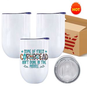 Vasos para Sublimación de 12 oz, Tazas de Café de Acero Inoxidable con Aislamiento al Vacío y Tapa Deslizante - Product Image 1