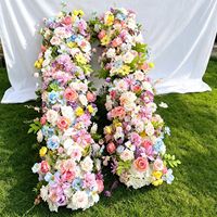 Arreglo Floral de Seda Realista Hecho a Mano Personalizable al por Mayor, Ramo para Pasillo, Decoración de Boda, Día de la Madre