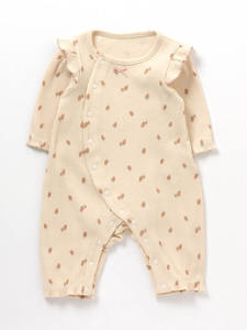 Barboteuse en bambou biologique de couleur unie pour bébé grenouillère écologique pour <span class=keywords><strong>nouveau</strong></span>-<span class=keywords><strong>né</strong></span> grenouillère à boutons durable avec poche <span class=keywords><strong>kangourou</strong></span> pour bébé - Product Image 5