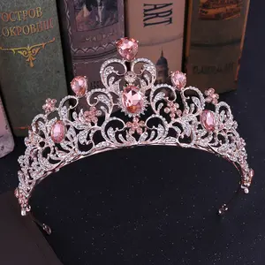 Moda de Luxo Casamento De Cristal Coroa De Cabelo de Noiva Acessórios de Noiva Pageant Prom Princesa Coroas Tiaras