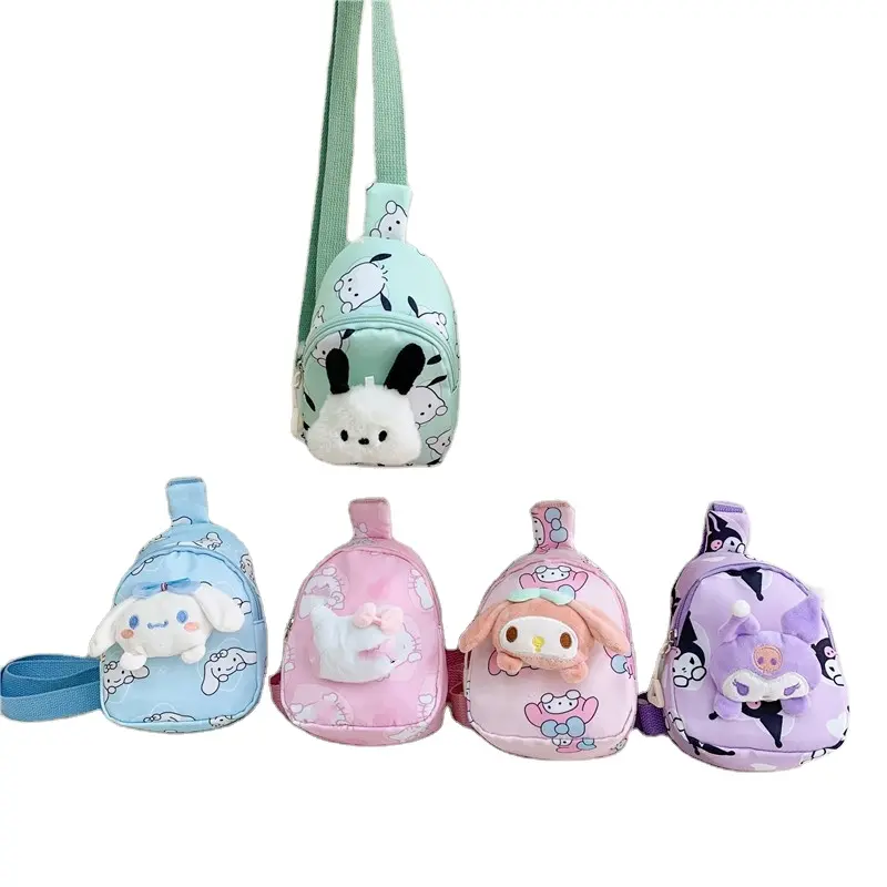 The Best Seller Kuromi Cute School Bags My Melody Kuromi Backpack Cinnamoroll Anime children Travel Chest Bag