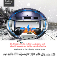 Chauffage au diesel 5000W 12V avec liquide de refroidissement, affichage numérique, télécommande, chauffage au diesel 5KW pour camion, camping-car, caravane