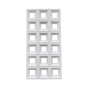 Panneaux muraux artificiels en PU gris au design moderne et durable, grandes dalles imitation briques creuses en polyuréthane pour intérieur et extérieur de villa - Product Image 1